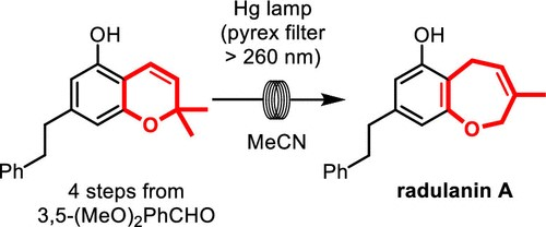 2,2-Dimethylchromene在流动中的光化学扩环促进植物毒性Radulanin A的全合成 2,2-Dimethylchromene在流动中的光化学扩环促进植物毒性Radulanin A的全合成