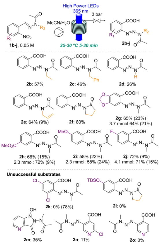 Scheme 3 苄炔前体在光化学转化中的范围。 Scheme 3 苄炔前体在光化学转化中的范围。
